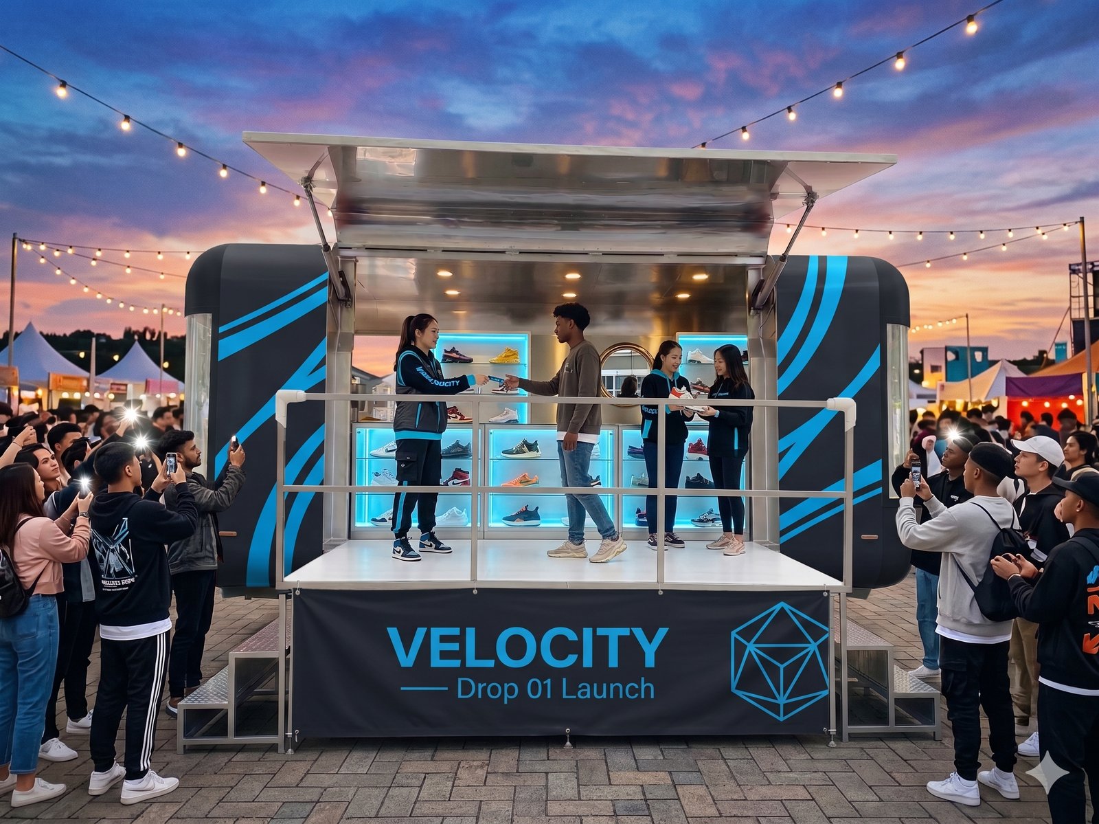 Velocity streetwear drop activation concept