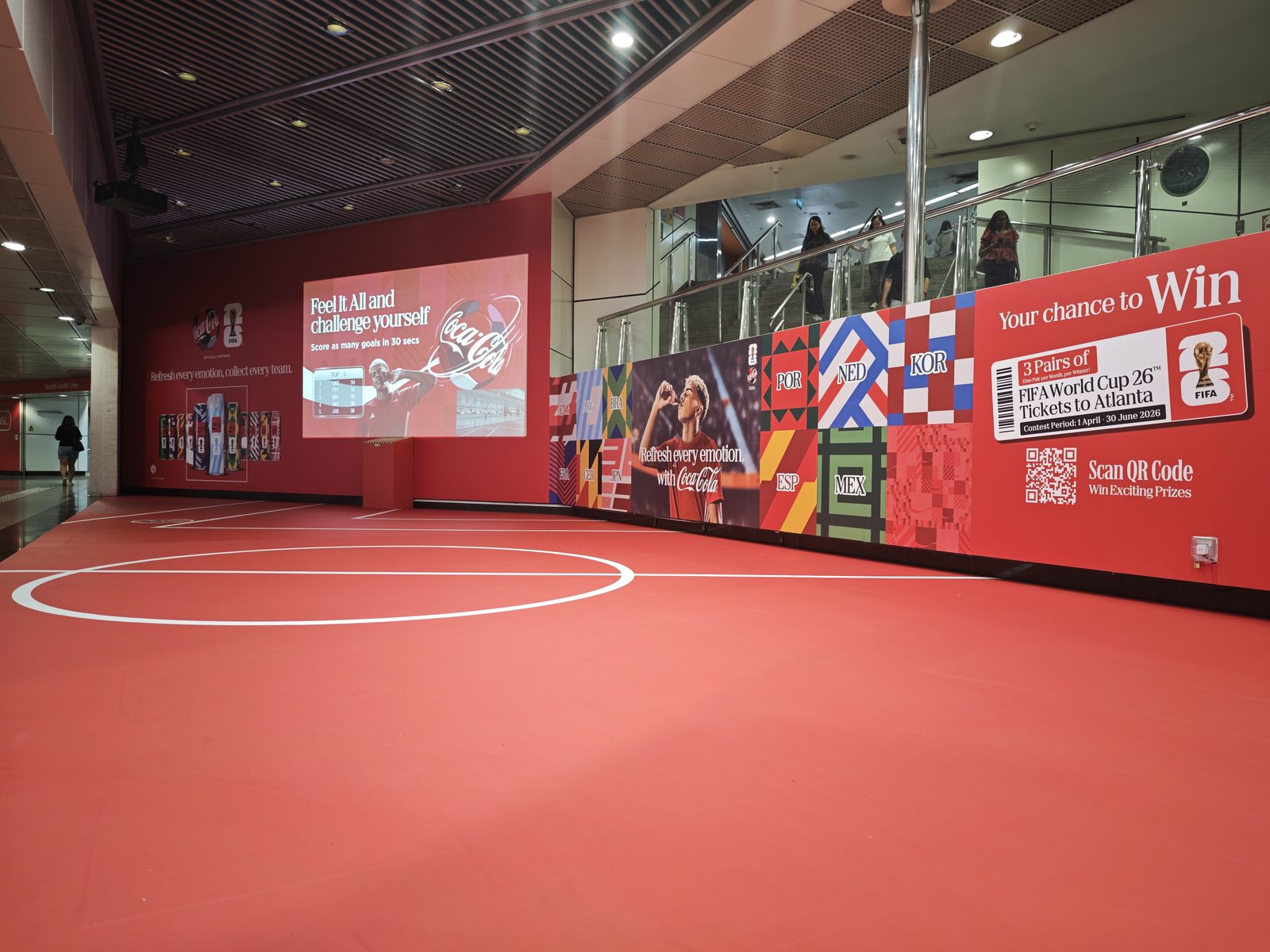 Coca-Cola AR Penalty Game — court wide at Dhoby Ghaut MRT